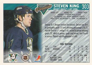1993-94 Topps Premier #303 Steven King Back