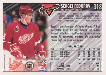 1993-94 Topps Premier #318 Sergei Fedorov Back