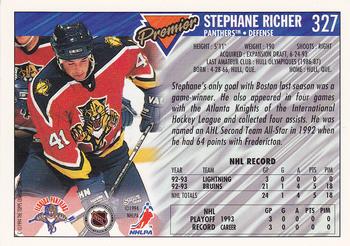 1993-94 Topps Premier #327 Stephane Richer Back