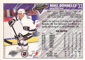 1993-94 Topps Premier #33 Mike Donnelly Back