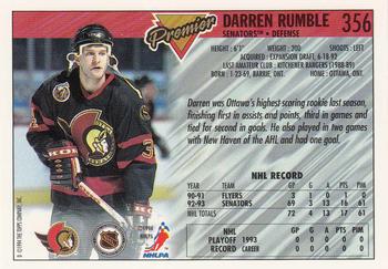 1993-94 Topps Premier #356 Darren Rumble Back