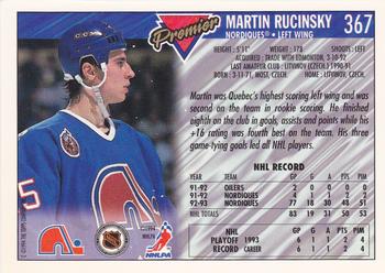 1993-94 Topps Premier #367 Martin Rucinsky Back