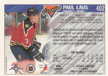 1993-94 Topps Premier #402 Paul Laus Back