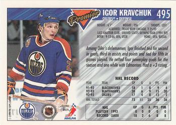 1993-94 Topps Premier #495 Igor Kravchuk Back