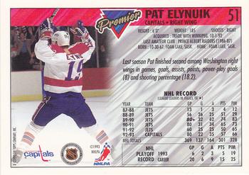 1993-94 Topps Premier #51 Pat Elynuik Back