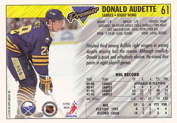 1993-94 Topps Premier #61 Donald Audette Back