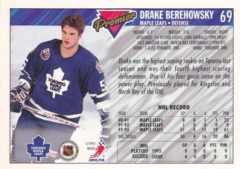 1993-94 Topps Premier #69 Drake Berehowsky Back