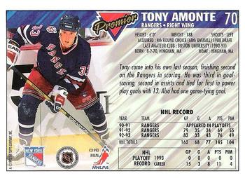 1993-94 Topps Premier #70 Tony Amonte Back