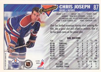 1993-94 Topps Premier #87 Chris Joseph Back