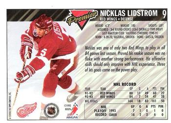 1993-94 Topps Premier #9 Nicklas Lidstrom Back