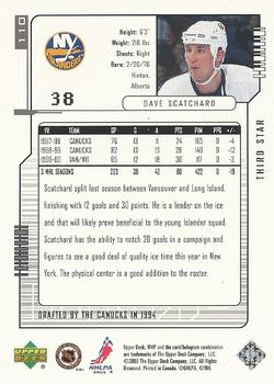2000-01 Upper Deck MVP - Third Star #110 Dave Scatchard Back