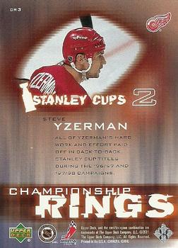 2000-01 Upper Deck Pros & Prospects - Championship Rings #CR3 Steve Yzerman Back