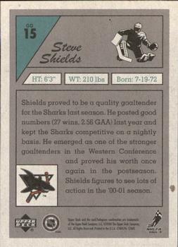 2000-01 Upper Deck Vintage - Great Gloves #GG15 Steve Shields Back