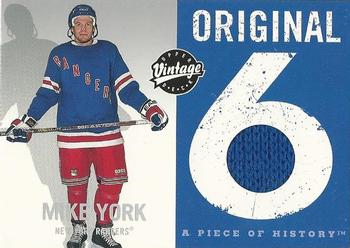2000-01 Upper Deck Vintage - Original 6: A Piece of History #O-MY Mike York Front