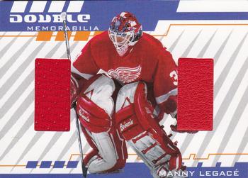 2001-02 Be a Player Between the Pipes - Double Memorabilia #DM12 Manny Legace Front