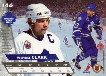 1993-94 Ultra #146 Wendel Clark Back