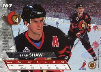 1993-94 Ultra #167 Brad Shaw Back
