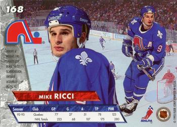 1993-94 Ultra #168 Mike Ricci Back