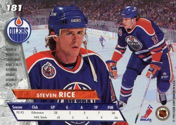 1993-94 Ultra #181 Steven Rice Back