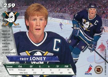 1993-94 Ultra #259 Troy Loney Back