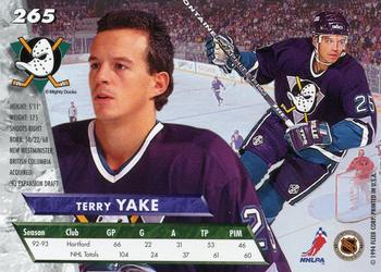 1993-94 Ultra #265 Terry Yake Back
