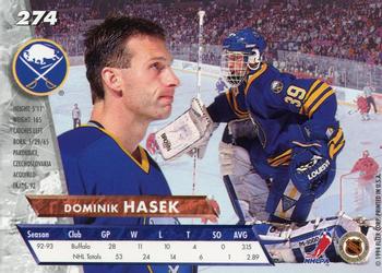 1993-94 Ultra #274 Dominik Hasek Back