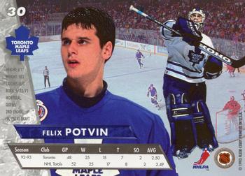 1993-94 Ultra #30 Felix Potvin Back