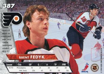 1993-94 Ultra #387 Brent Fedyk Back