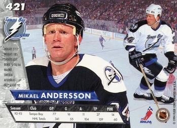 1993-94 Ultra #421 Mikael Andersson Back