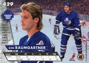 1993-94 Ultra #429 Ken Baumgartner Back