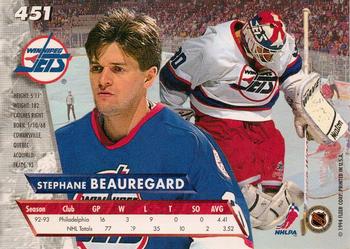 1993-94 Ultra #451 Stephane Beauregard Back