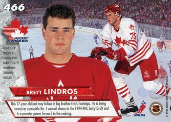 1993-94 Ultra #466 Brett Lindros Back