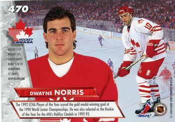 1993-94 Ultra #470 Dwayne Norris Back