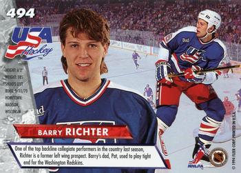 1993-94 Ultra #494 Barry Richter Back