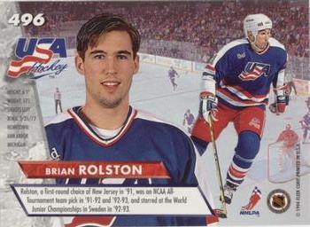 1993-94 Ultra #496 Brian Rolston Back