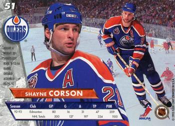 1993-94 Ultra #51 Shayne Corson Back