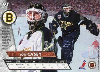 1993-94 Ultra #91 Jon Casey Back