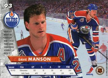 1993-94 Ultra #93 Dave Manson Back