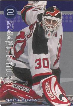 2001-02 Be a Player Between the Pipes - He Shoots-He Saves Redemption Points #NNO Martin Brodeur Front