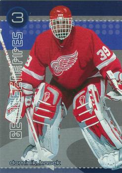 2001-02 Be a Player Between the Pipes - He Shoots-He Saves Redemption Points #NNO Dominik Hasek  Front
