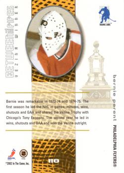 2001-02 Be a Player Between the Pipes - NHL All-Star Fantasy #118 Bernie Parent Back
