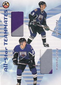 2001-02 Be a Player Memorabilia - All-Star Teammates #AST-48 Peter Forsberg / Paul Kariya Front