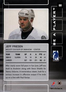 2001-02 Be a Player Memorabilia - Chicago Sun-Times Emerald #68 Jeff Friesen Back