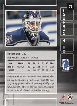 2001-02 Be a Player Memorabilia - Chicago Sun-Times Ruby #78 Felix Potvin Back