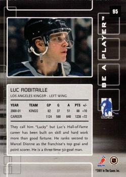 2001-02 Be a Player Memorabilia - Chicago Sun-Times Ruby #95 Luc Robitaille Back