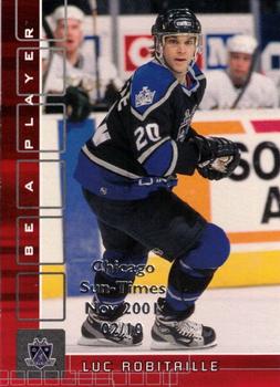 2001-02 Be a Player Memorabilia - Chicago Sun-Times Ruby #95 Luc Robitaille Front