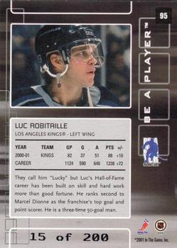 2001-02 Be a Player Memorabilia - Ruby #95 Luc Robitaille Back