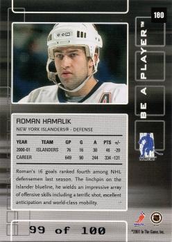 2001-02 Be a Player Memorabilia - Sapphire #180 Roman Hamrlik Back