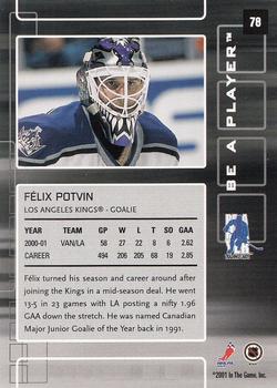 2001-02 Be a Player Memorabilia - Vancouver The Big One #78 Felix Potvin Back