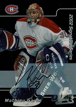 2001-02 Be a Player Signature Series - Autographs #041 Mathieu Garon Front